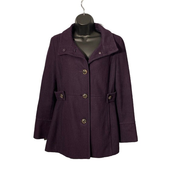 Nine‎ West Women's Wool Blend Pea Coat Purple Size 10 - Picture 1 of 8